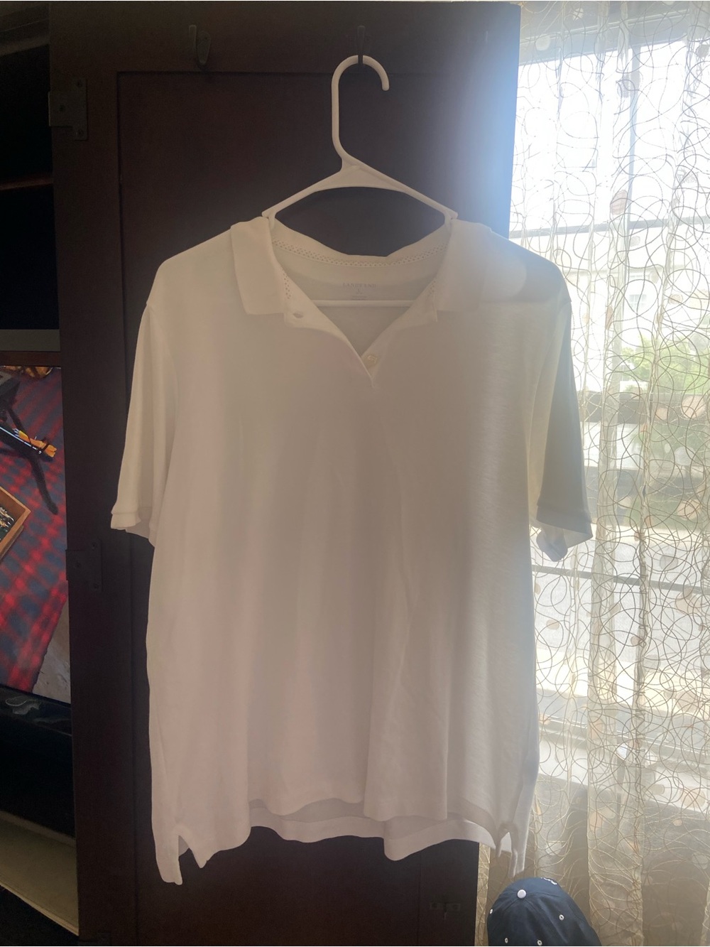 Lands' End White Men's Short-Sleeve Polo